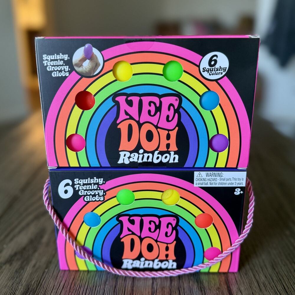 Authentic Schylling NeeDoh Rainboh Teenie 6 Pack Squishy Sensory Fidget Toy New